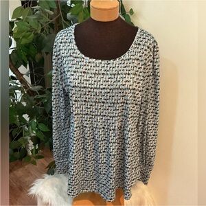 Zaayo long sleeve blouse with banded cuffs pleated cheats area Woman’s XL